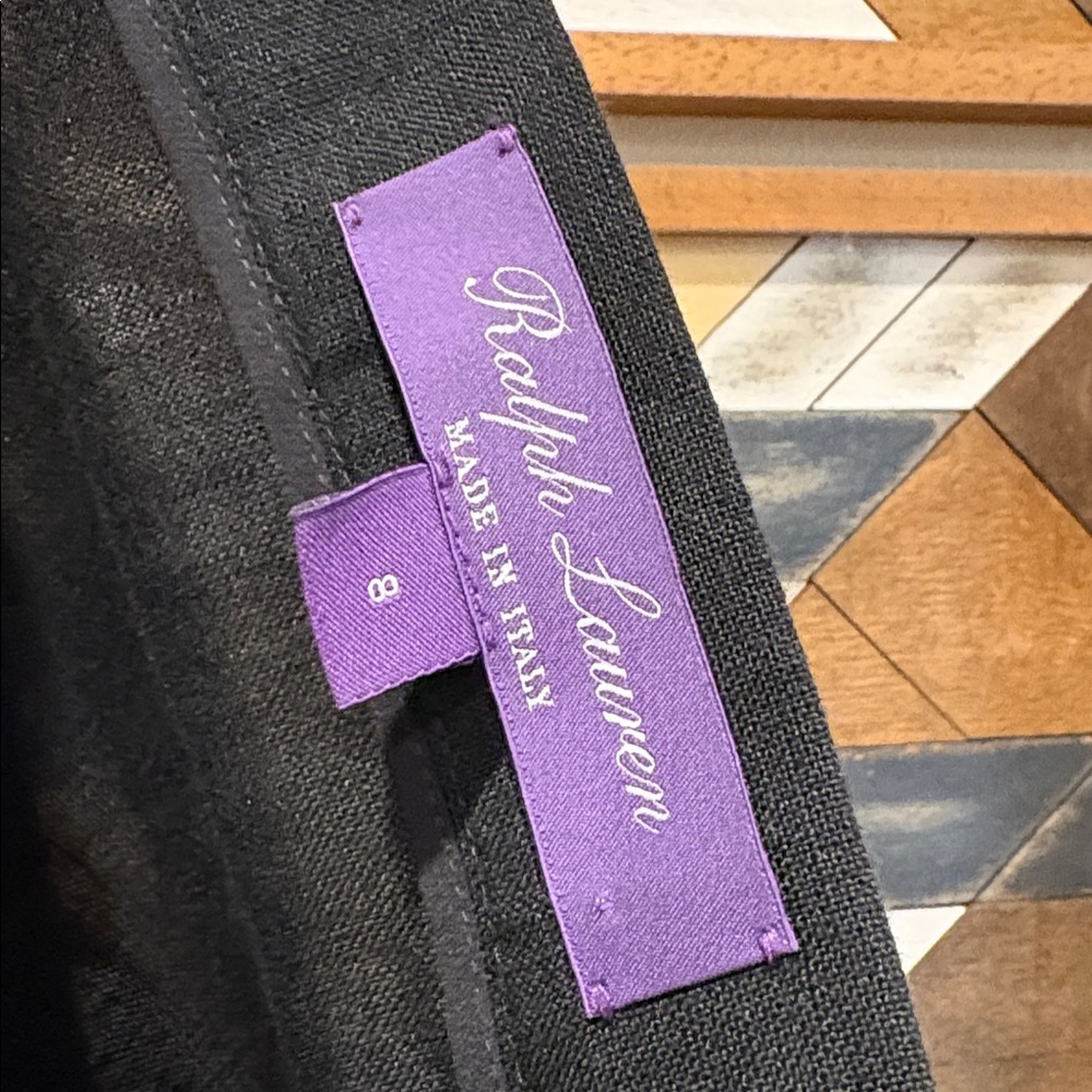 Ralph Lauren Collection Black Linen Maxi Skirt with Cutout Detail size 8 - Picture 9 of 14